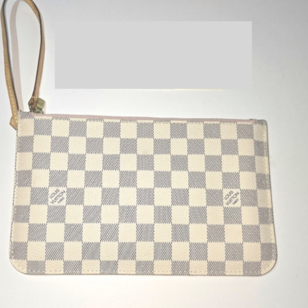 Louis Vuitton Neverfull Damier Azur Pochette Wristlet